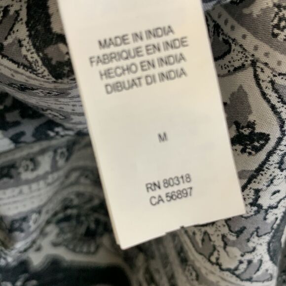 Lucky Brand Lelah Boho Floral Split Neck Tassel Tunic Blouse Sz M - Picture 10 of 11